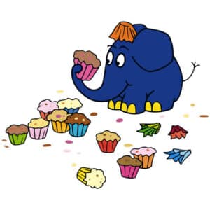 Die Maus Wandtattoo »Der kleine Elefant: Muffins«