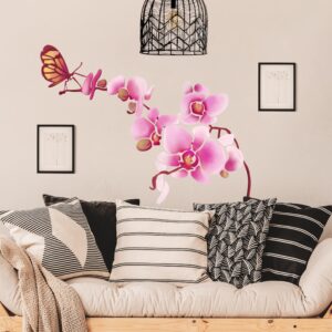 Wandtattoo Blumen Orchidee mit Schmetterling