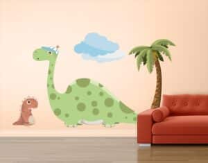 Wandtattoo Kinderzimmer No.MW90 Dinobande Tiny und Bronto