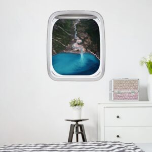 3D Wandtattoo Fenster Flugzeug Fluss in Grönland