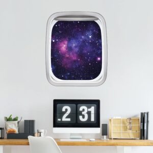 Wandtattoo Kinderzimmer Fenster Flugzeug Galaxie