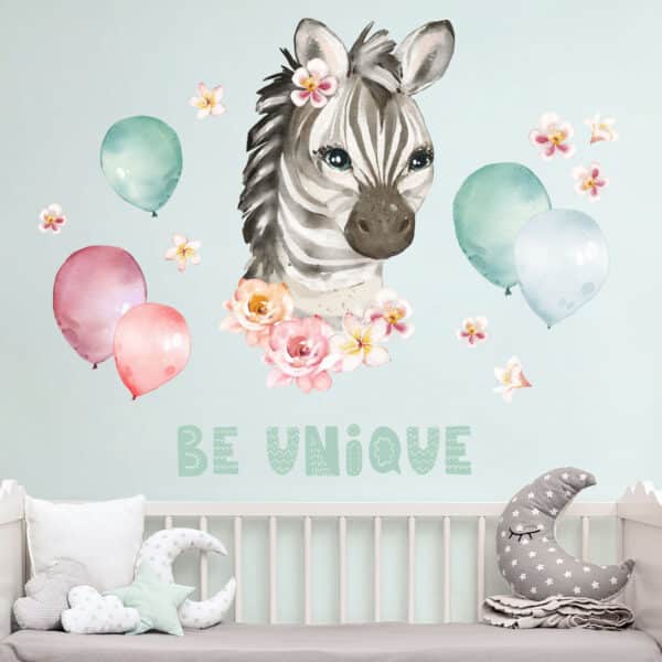 Wandtattoo 16-teilig Aquarell Zebra - Be unique