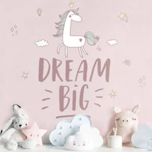 Wandtattoo Dream Big Einhorn