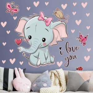 Wandtattoo 31-teilig Elefant I love You