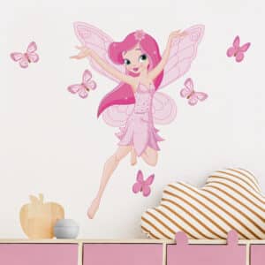 Wandtattoo Kinderzimmer Fee mit Schmetterlingen