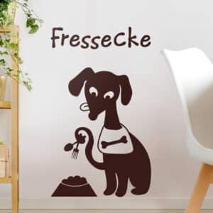 Wandtattoo Küchenspruch 3-teilig Hunde-Fressecke