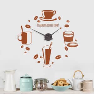 Wandtattoo-Uhr Its Always Coffee Time