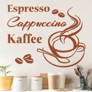 Wandtattoo Küchenspruch Kaffeepause - Espresso Cappucino Kaffee