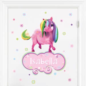 Wunschtext-Wandtattoo Kinderzimmer Mia and me - Regenbogen Ponycorn mit Wunschname