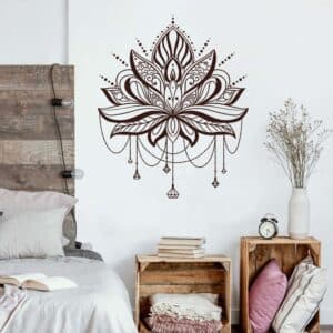 Wandtattoo Badezimmer Lotus mit Ketten