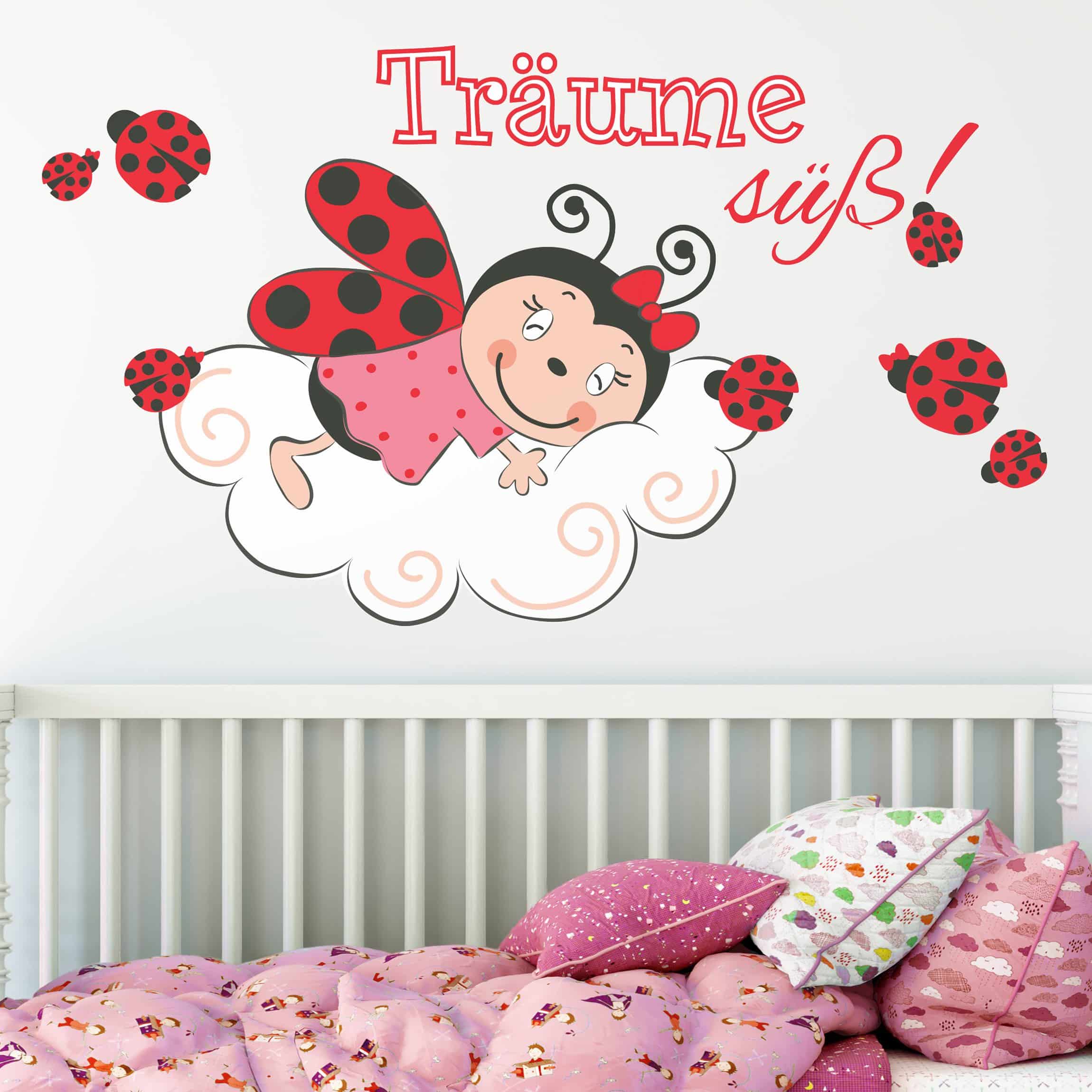 Wandtattoo Kinderzimmer Marienkäfer Träume süß