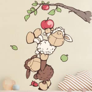 Wandtattoo 4-teilig NICI - Lenny und Jolly Mäh pflücken Äpfel