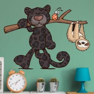 Wandtattoo NICI - Wild Friends - Panter und Faultier am Ast