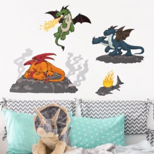 Wandtattoo Kinderzimmer NICI - Drachen Feuer