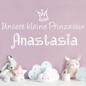 Wunschtext-Wandtattoo Kinderzimmer No.494 Wunschtext Unsere kleine Prinzessin