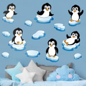 Wandtattoo 13-teilig Pinguin Kinderzimmer Set