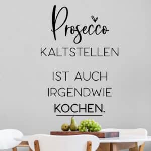 Wandtattoo einfarbig Küche Prosecco kaltstellen