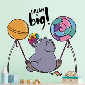 Wandtattoo Pummeleinhorn - Dream big Elefant