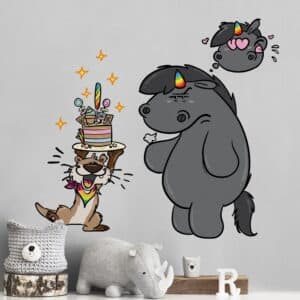 Wandtattoo Pummeleinhorn - Grummel Geburtstag
