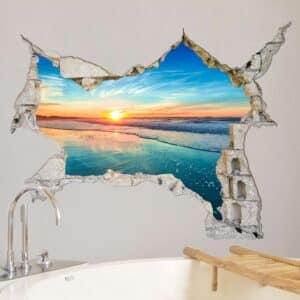 Wandtattoo 3D Sonnenaufgang Meer