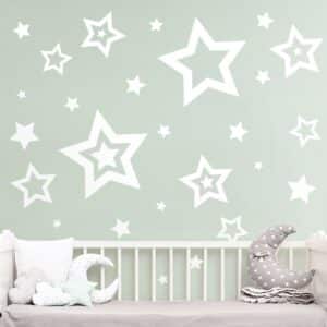 Wandtattoo Kinderzimmer 30-teilig Sterne Mix