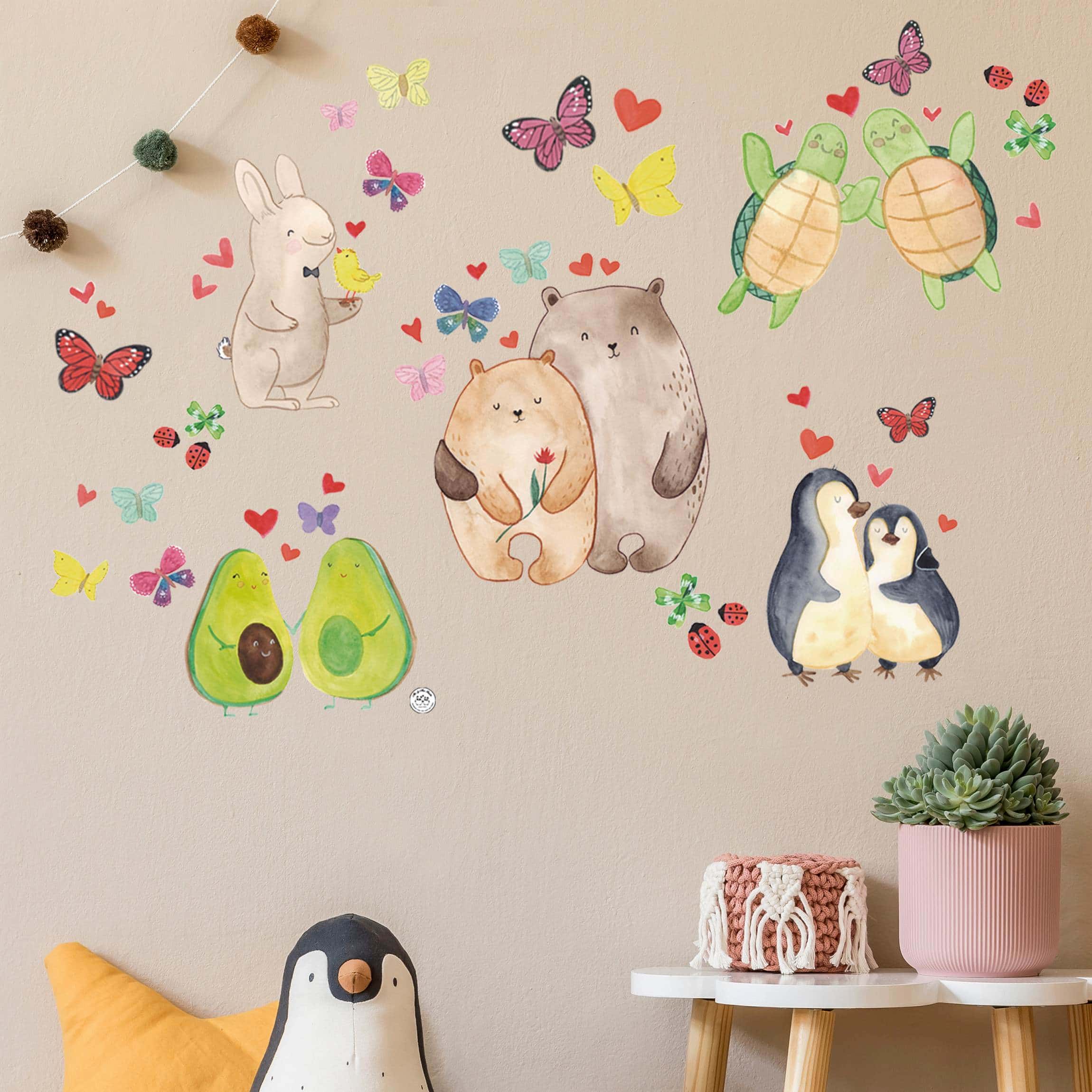 Wandtattoo Mr. & Mrs. Panda - Verliebte Pärchen