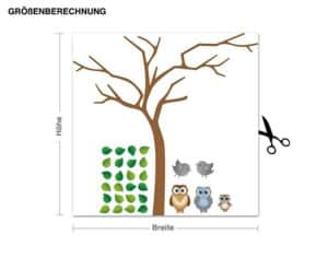 Wandtattoo Kinderzimmer Edle Eulen auf Baum