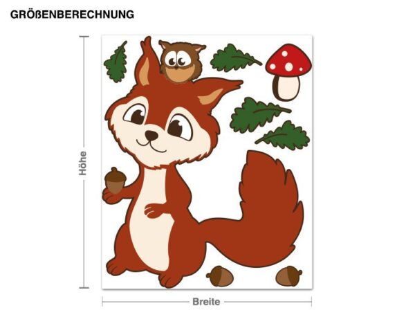 Wandtattoo Kinderzimmer Eichhörnchen und Eule