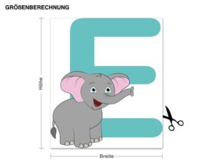 Wandtattoo Kinderzimmer Kinder ABC - Elefant