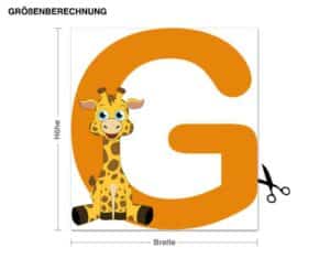 Wandtattoo Kinderzimmer Kinder ABC - Giraffe