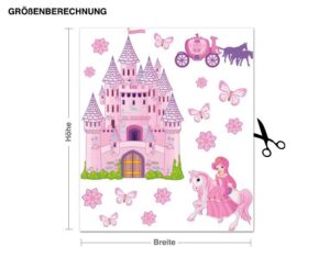 Wandtattoo Kinderzimmer Prinzessinnen Set