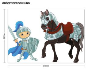 Wandtattoo Kinderzimmer Ritter mit seinem Pferd