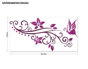 Wandtattoo Blumen Schmetterlingsranke