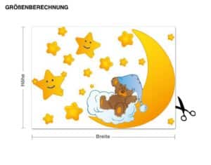 Wandtattoo Kinderzimmer Teddys Sternenhimmel