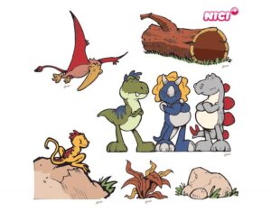 Wandtattoo Kinderzimmer NICI - Dinos