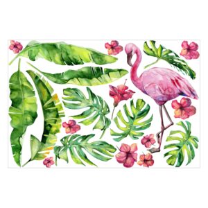 Wandtattoo Tiere Dschungel Flamingo Blätter Set