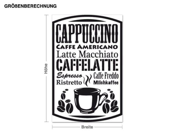 Wandtattoo Küchenspruch Kaffee Varianten