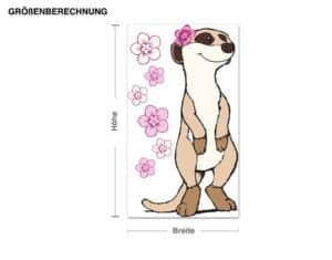 Wandtattoo Kinderzimmer NICI - Meerkat mit Blumen