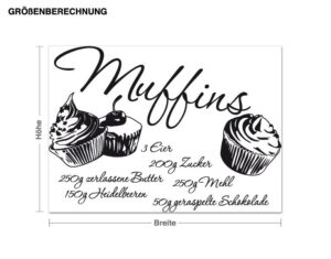 Wandtattoo Küchenspruch Muffins