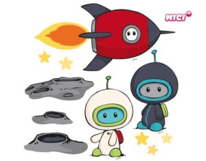 Wandtattoo Kinderzimmer NICI - Commanders Weltraumset