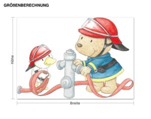 Wandtattoo Kinderzimmer Steinbeck - Pitzelpatz und Schnaddeldatz Feuerwehr