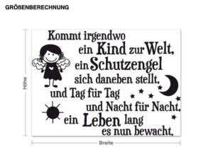 Wandtattoo Kinderzimmer Spruch Schutzengel Tag und Nacht