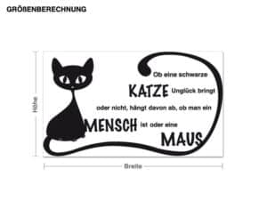 Wandtattoo Spruch Schwarze Katze