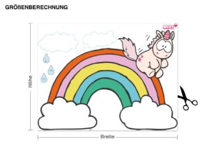 Wandtattoo Kinderzimmer NICI - Theodor rutscht von Regenbogen