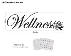 Wandtattoo Badezimmer Wellness inkl. 3x 15 Swarovski® Kristalle