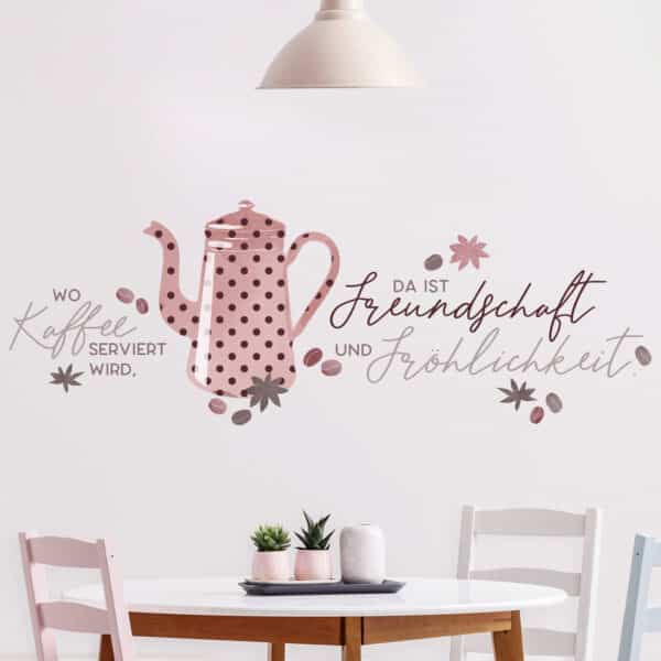 Wandtattoo Wo Kaffee serviert wird