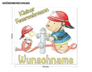 Wunschtext-Wandtattoo Kinderzimmer Steinbeck - Kleiner Feuerwehrmann