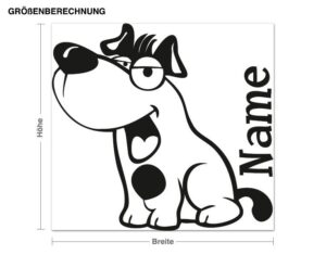 Wunschtext-Wandtattoo Wunschtext-Hundefreund