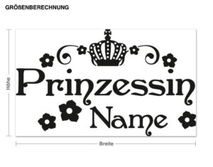 Wunschtext-Wandtattoo Kinderzimmer Wunschtext-Prinzessin