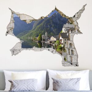 3D Wandtattoo Hallstätter See und Bergblick